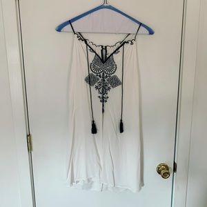 Adorable Print White Dress